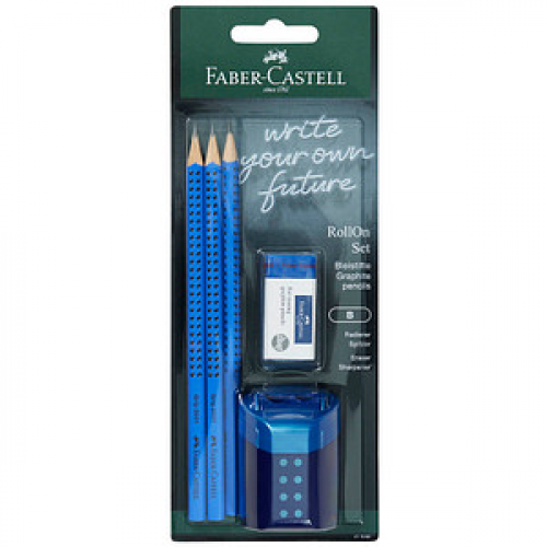 FABER-CASTELL GRIP 2001 Bleistift-Set B blau, 1 Set