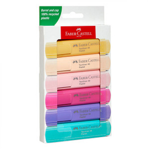 FABER-CASTELL TL 46 Pastell Textmarker farbsortiert, 6 St.