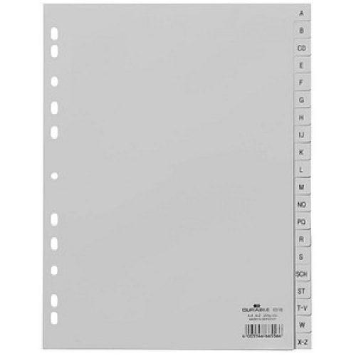 DURABLE Ordnerregister Vollformat A-Z grau 20-teilig, 1 St.