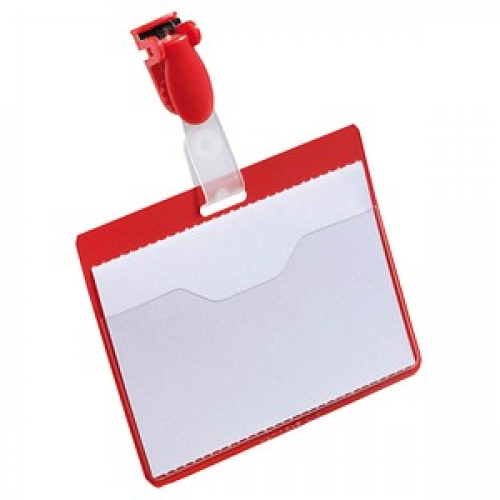 25 DURABLE Namensschilder mit Clip 9,0 x 6,0 cm