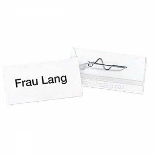 10 DURABLE Namensschilder mit Nadel 9,0 x 5,4 cm