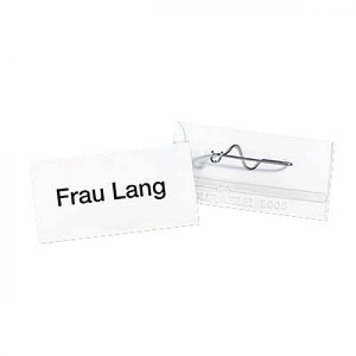 10 DURABLE Namensschilder mit Nadel 6,0 x 3,0 cm