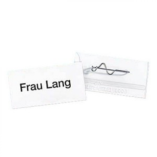 10 DURABLE Namensschilder mit Nadel 7,5 x 4,0 cm