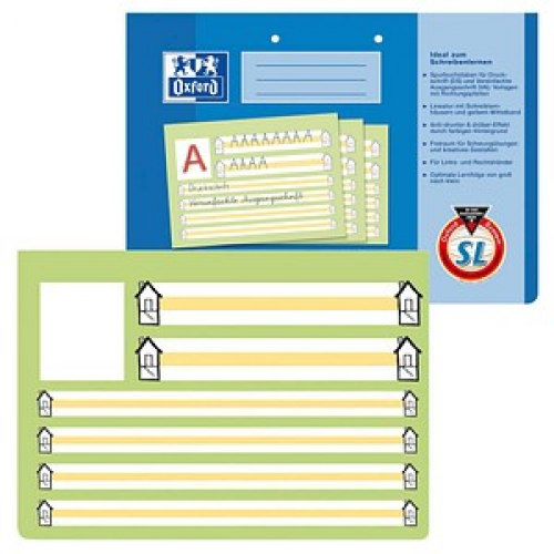 OXFORD Schreiblernheft Lineatur SL liniert DIN A4 quer ohne Rand, 16 Blatt