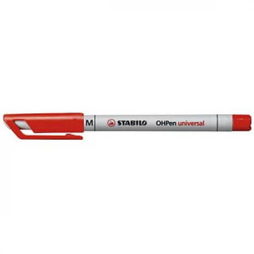 10 STABILO OHPen universal Folienstifte rot 1,0 mm non-permanent