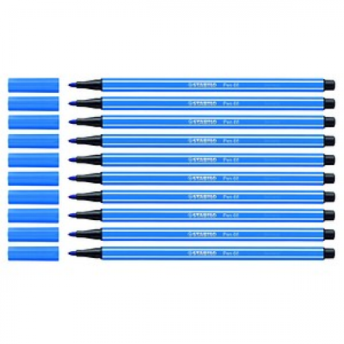 STABILO Pen 68 Filzstifte blau, 10 St.
