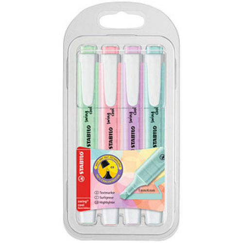 STABILO swing cool Pastel Textmarker farbsortiert, 4 St.