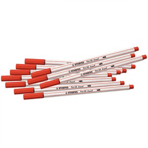 STABILO Pen 68 brush Brush-Pens rot, 10 St.