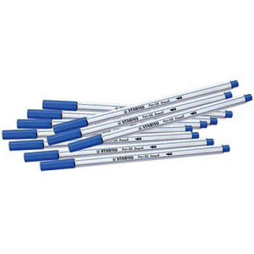 STABILO Pen 68 brush Brush-Pens blau, 10 St.