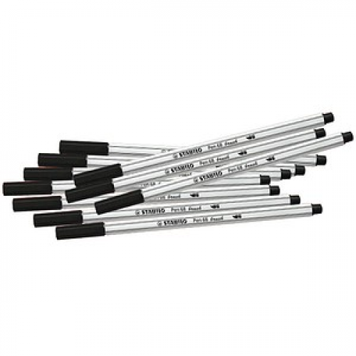 STABILO Pen 68 brush Brush-Pens schwarz, 10 St.