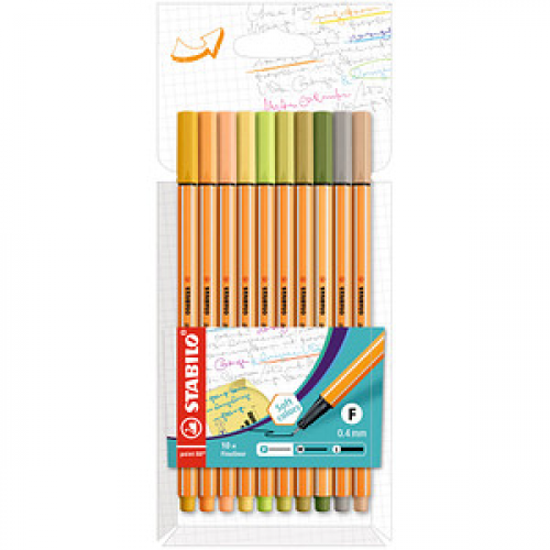 STABILO point 88 Soft colors Fineliner farbsortiert 0,4 mm, 10 St.