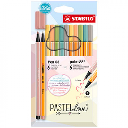 STABILO Schreibset Pen 68/point 88 PASTELlove farbsortiert