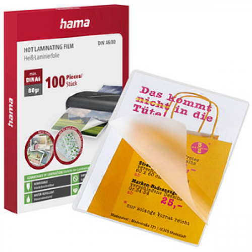 100 hama Laminierfolien glänzend für A6 80 micron