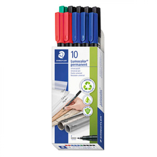 STAEDTLER Lumocolor Folienstifte farbsortiert permanent 10 St.