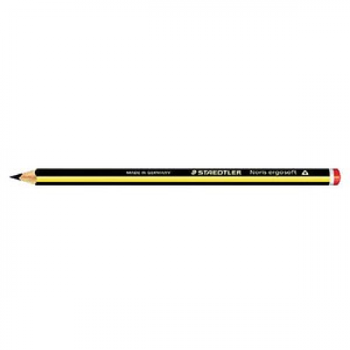 STAEDTLER Noris ergosoft 153 Jumbo Bleistifte 2B schwarz/gelb, 12 St.