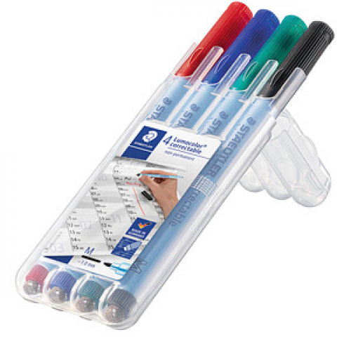 STAEDTLER Folienstifte farbsortiert non-permanent 4 St.