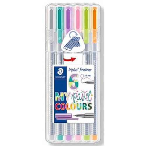 STAEDTLER triplus pastel COLOURS Fineliner farbsortiert 0,3 mm, 6 St.