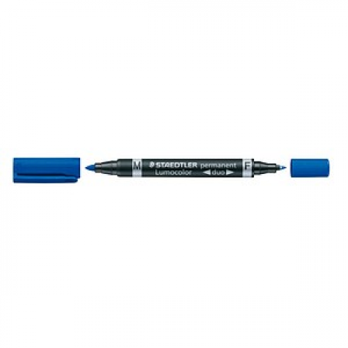 STAEDTLER Lumocolor duo Permanentmarker blau 0,6 - 1,5 mm, 10 St.