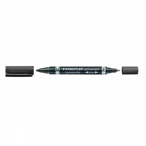 STAEDTLER Lumocolor duo Permanentmarker schwarz 0,6 - 1,5 mm, 10 St.