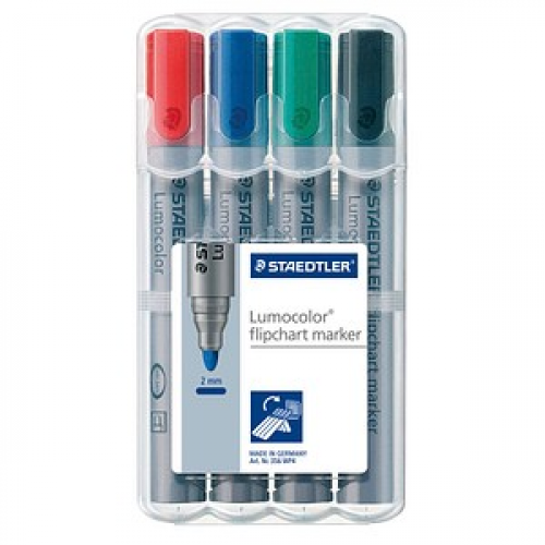 STAEDTLER Lumocolor Flipchart-Marker farbsortiert 2,0 mm, 4 St.