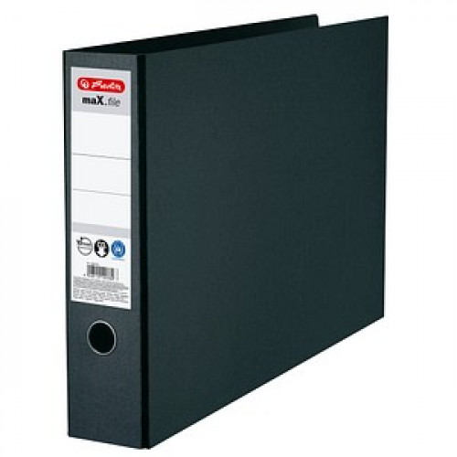 herlitz maX.file Ordner schwarz marmoriert Karton 7,5 cm DIN A3 quer