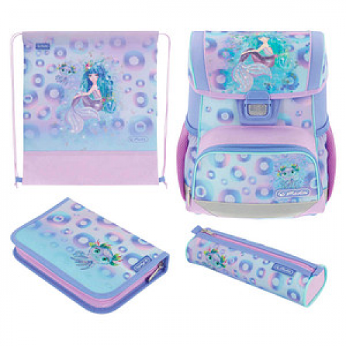 herlitz Schulranzen-Set Loop Plus Mystic Mermaid Kunstfaser lila