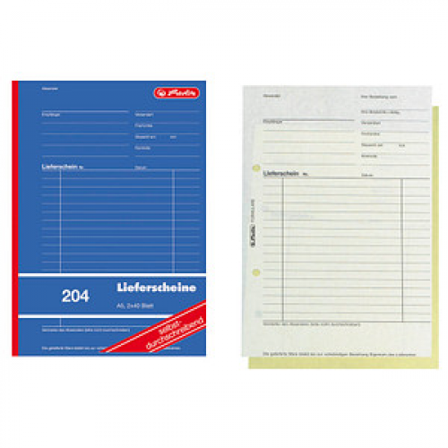 herlitz Lieferschein mit Empfangsschein Formularbuch 204