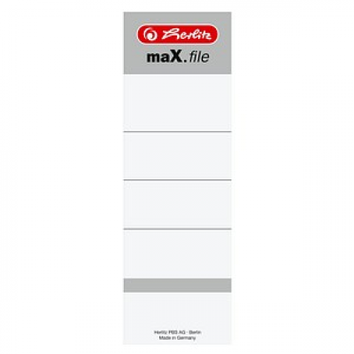 10 herlitz Ordneretiketten maX.file weiß für 8,0 cm Rückenbreite