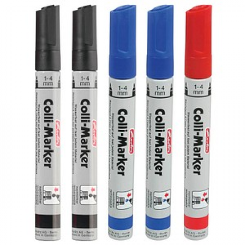 herlitz Colli-Marker Permanentmarker farbsortiert 1,0 - 4,0 mm, 5 St.