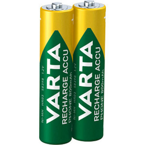 2 VARTA Akkus RECHARGE ACCU Phone Micro AAA 800 mAh