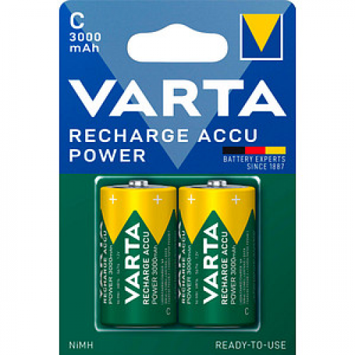 2 VARTA Akkus RECHARGE ACCU Power Baby C 3.000 mAh