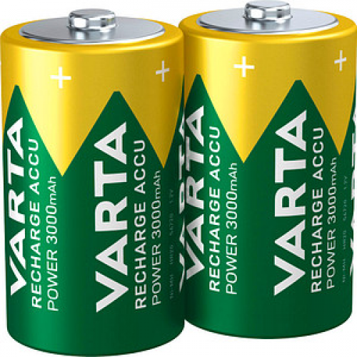 2 VARTA Akkus RECHARGE ACCU Power Mono D 3.000 mAh