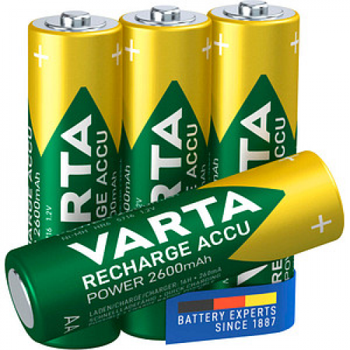 4 VARTA Akkus RECHARGE ACCU Power Mignon AA 2.600 mAh