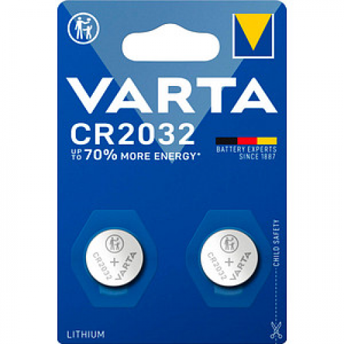 2 VARTA Knopfzellen CR2032 3,0 V