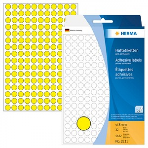 HERMA Klebepunkte 2211 gelb Ø 8,0 mm