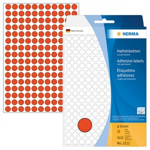 HERMA Klebepunkte 2212 rot Ø 8,0 mm