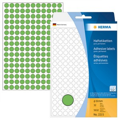 HERMA Klebepunkte 2215 grün Ø 8,0 mm