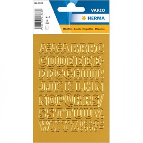 HERMA Klebebuchstaben 4183 Buchstaben A-Z, gold 10,0 mm, 56 Etiketten