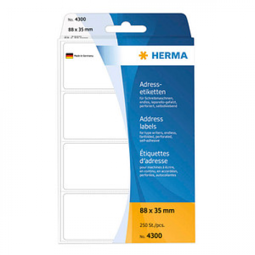 250 HERMA Adressetiketten 4300 weiß 88,0 x 35,0 mm