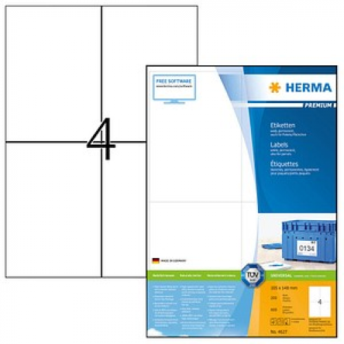 800 HERMA Etiketten 4627 weiß 105,0 x 148,0 mm