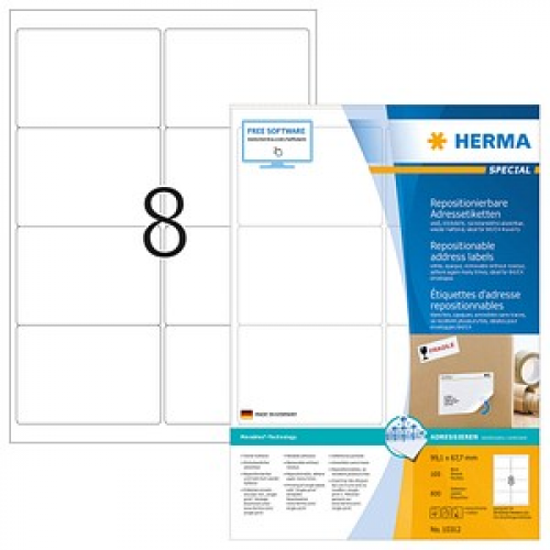 800 HERMA Etiketten 10312 weiß 99,1 x 67,7 mm