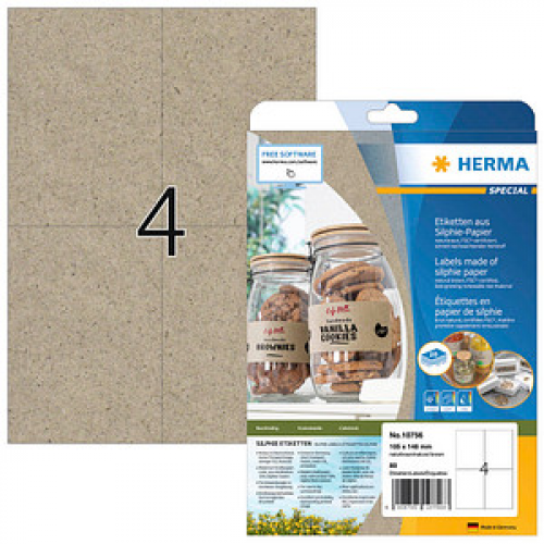 80 HERMA Etiketten braun 105,0 x 148,0 mm