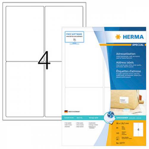 320 HERMA Adressetiketten weiß 96,0 x 139,7 mm
