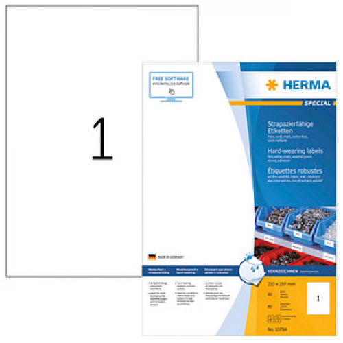 80 HERMA Folienetiketten weiß 210,0 x 297,0 mm