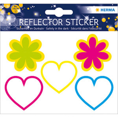 HERMA reflektierende Aufkleber Blumen und Herzen, 5 Etikett