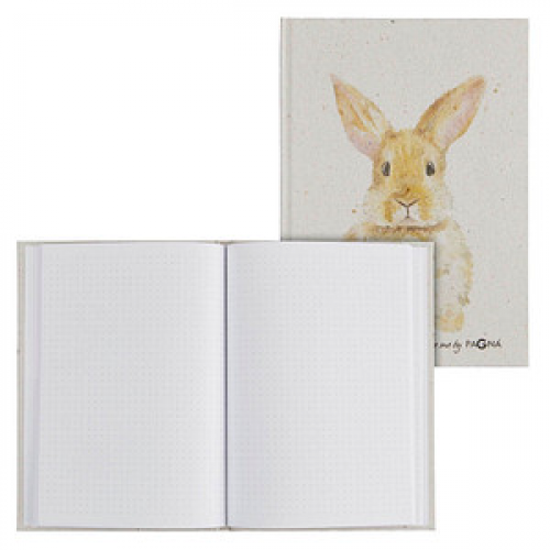 PAGNA Notizbuch Hase DIN A5 punktraster, beige Hardcover 128 Seiten