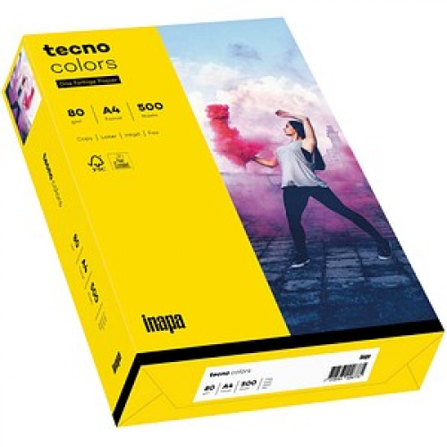 tecno Kopierpapier colors intensivgelb DIN A4 80 g/qm 500 Blatt