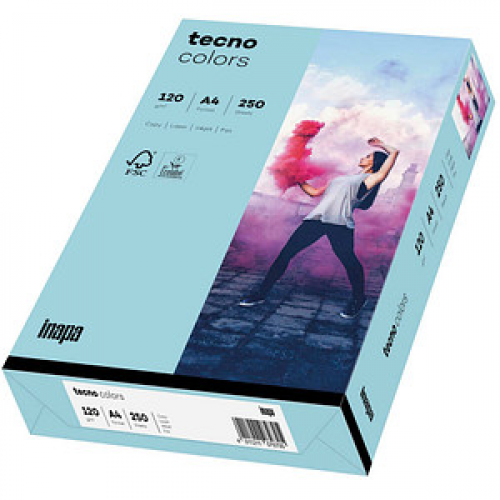 tecno Kopierpapier colors mittelblau DIN A4 120 g/qm 250 Blatt