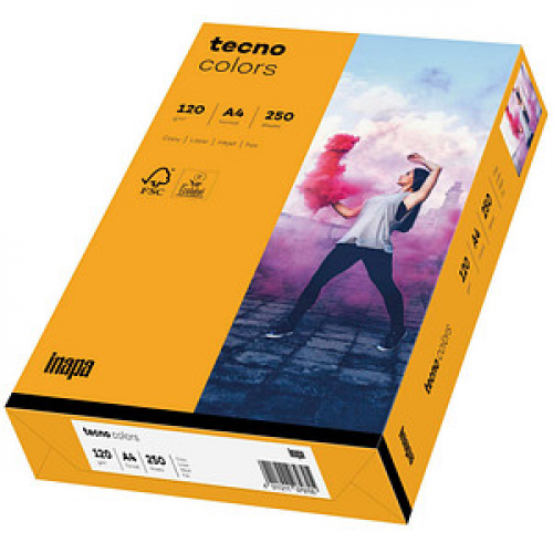 tecno Kopierpapier colors mittelorange DIN A4 120 g/qm 250 Blatt