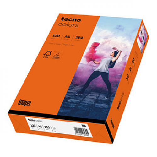 tecno Kopierpapier colors intensivorange DIN A4 160 g/qm 250 Blatt